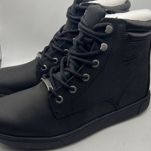 Harley Davidson Watkins Black Leather Motorcycle riding Boot D93758 NWB Men 11.5